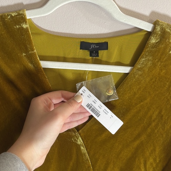 JCrew Mustard Gold Velvet Blouse - Picture 3 of 3